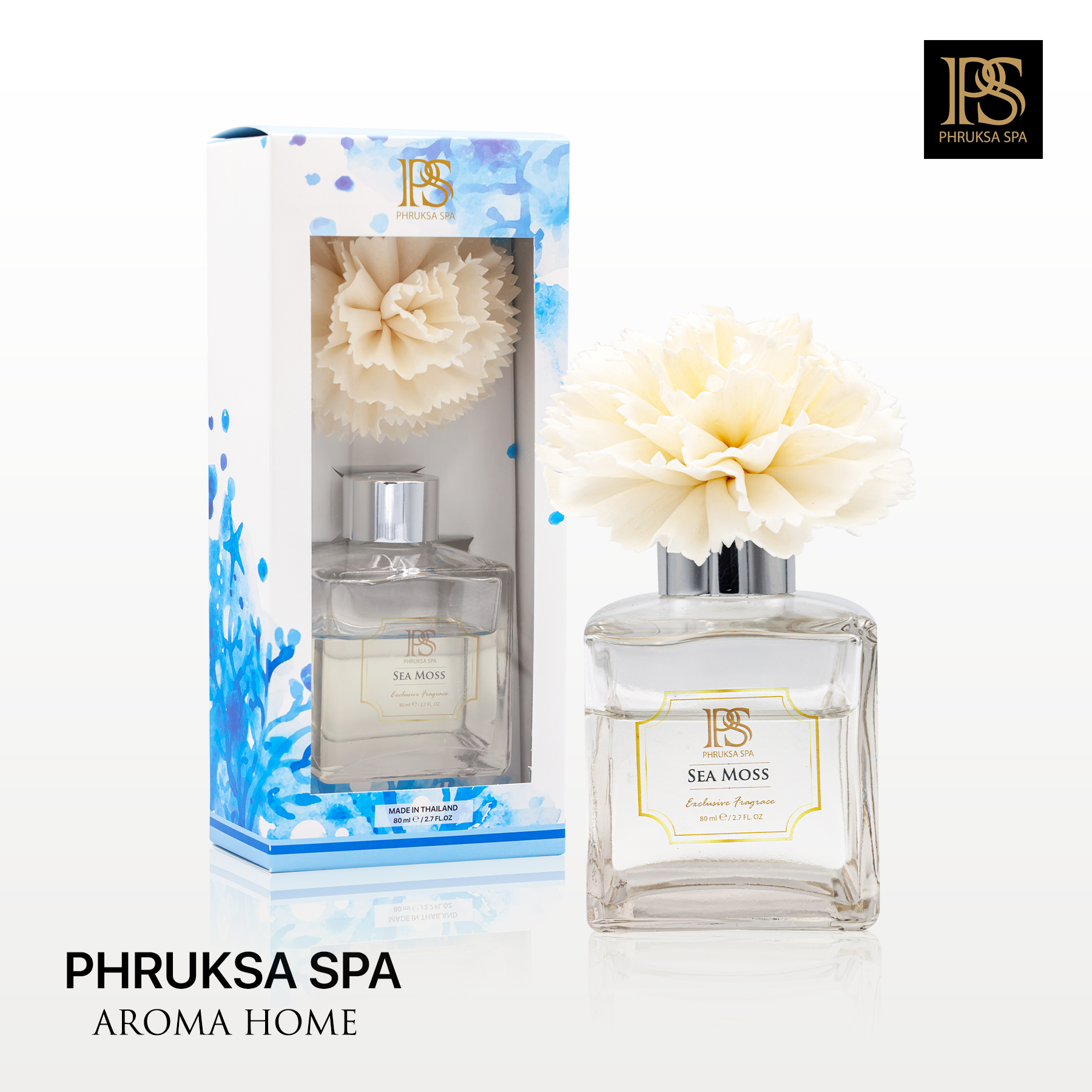 ก้านไม้หอมปรับอากาศ Phruksa Spa 80ml SEAMOSS_2